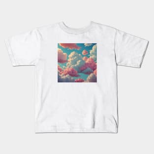 White and pink clouds Kids T-Shirt